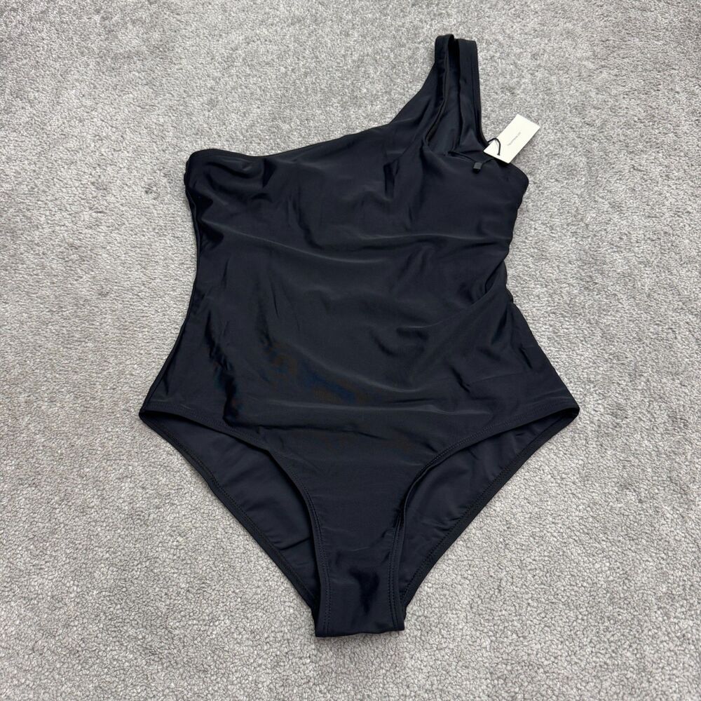 Commense One shoulder Cut-Out Backless Swimwear One Piece Large Black Bodysuit